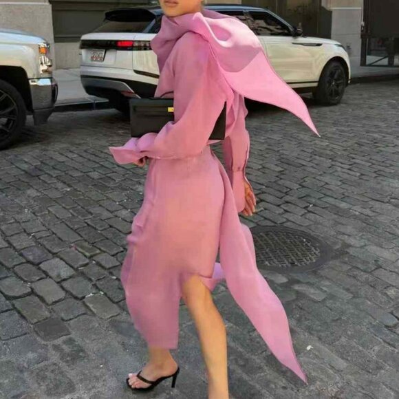 BEST Helsa The Silk Gazar Shirt Ash Rose Pink Quiet Lux - Picture 2 of 12